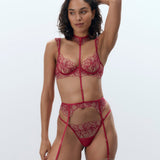 Amarosa Blommotiv Broderat Set Rosa